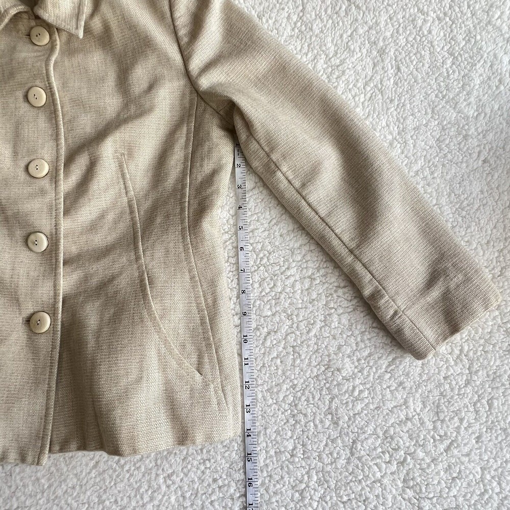 Dana Buchman Vintage Women's Blazer Size 12P Beige/Tan Lined Wool Blend - Picture 5 of 8